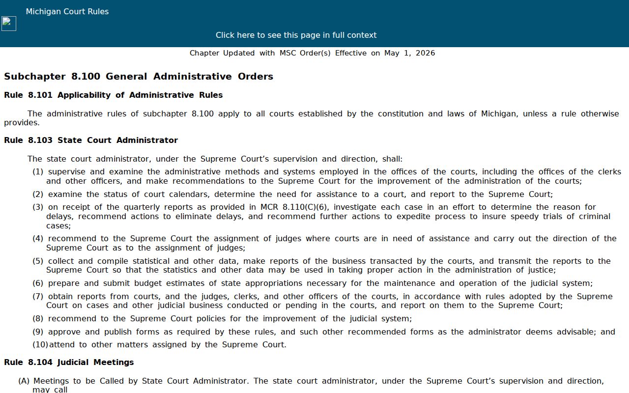 Michigan access rule for Otsego County criminal court records