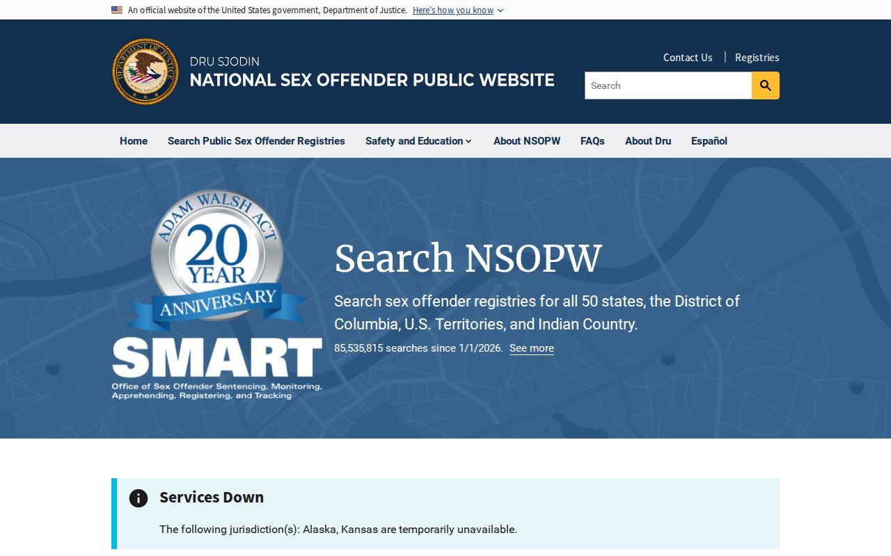 Otsego County sex offender check through the national NSOPW search